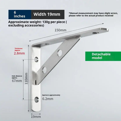 2Pcs Angle Bracket Heavy Duty For Wall Angle Bracket Stainless Steel L Type Bracket