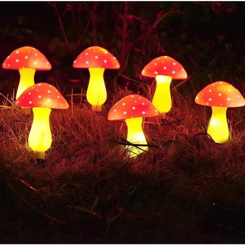 Solar Mushroom Lights Stake Outdoor Garden Decor for Fairy Christmas Wedding Party Festive Yard Atmosphere