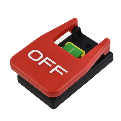 KJD17B16 Electromagnetic Push Button Switch 5Pin 240V with Safe Lock and Stop Cover for Lathe and Large Power Tools
