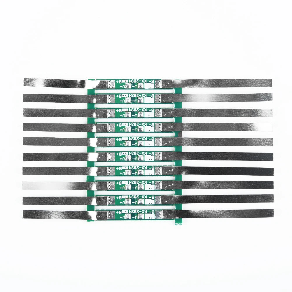3A Protection Board Kit for 3.7V 18650 Li-ion Battery with Solder Tabs JB 28×3mm, Over-Discharge Protection 4.275±0.025V