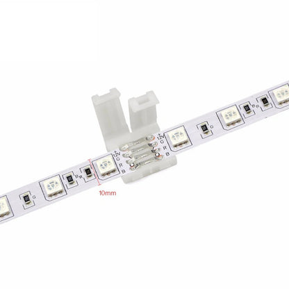 New 10pcs RGBW LED Connector 10mm 4pin Free Soldering Connector for 5050 3528 LED Single Color RGB RGBWW Strip Light