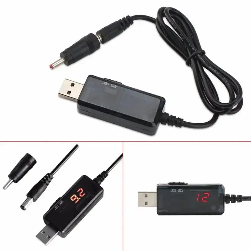 DC 5V To 9V 12V USB Step-up Converter Cable + 3.5x1.35mm Connecter USB Boost Converter For Power Supply/Charger/Power Converter