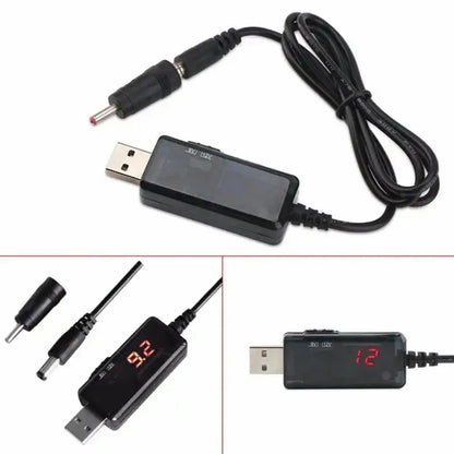 DC 5V To 9V 12V USB Step-up Converter Cable + 3.5x1.35mm Connecter USB Boost Converter For Power Supply/Charger/Power Converter
