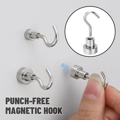 20/1Pcs Metal Strong Magnetic Hooks, Wall-mounted Heavy Duty Magnet Hook for Key, Coat, Hanging, Home, Kitchen, Bathroom Storage