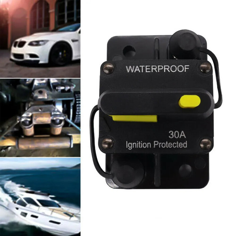 Car Circuit Breaker Fuse Reset 30–300A 12V–48V DC, Waterproof Auto and Boat Electrical Switch