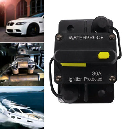 Car Circuit Breaker Fuse Reset 30–300A 12V–48V DC, Waterproof Auto and Boat Electrical Switch