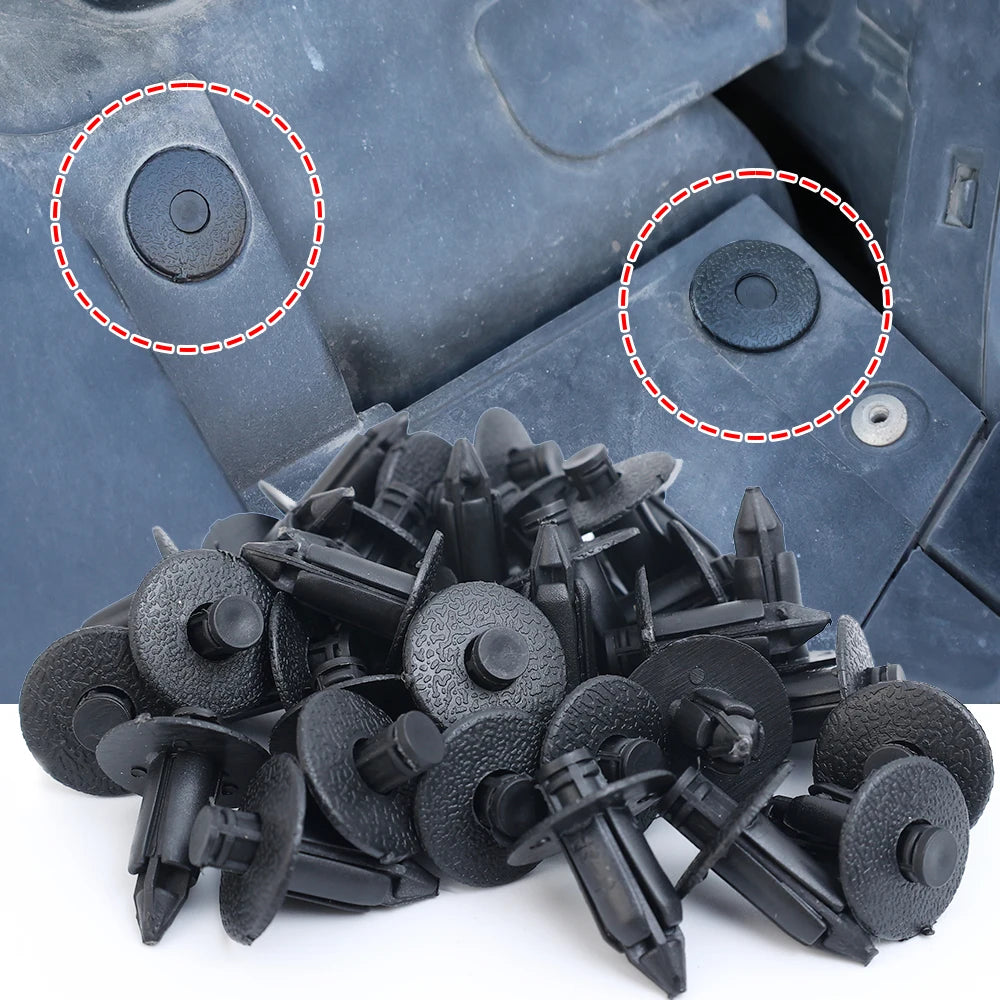 8mm Plastic Rivet Fasteners Push Pin Clips for Car Fender &amp; Bumper — Universal Automotive Body Trim Clips