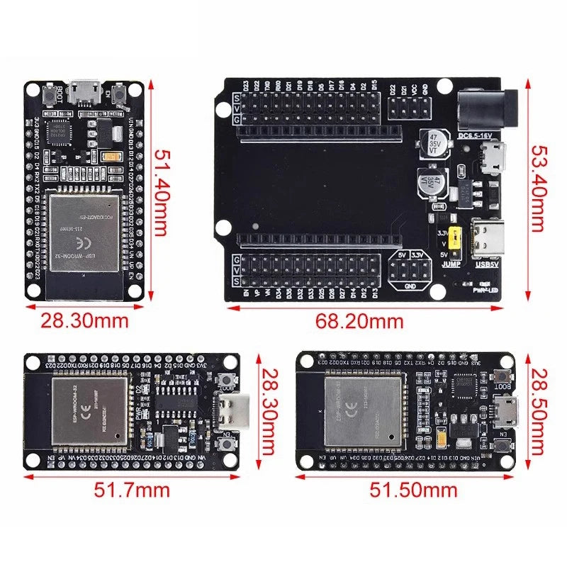 ESP32 Development Board WiFi + Bluetooth CP2102/CH340C Ultra-Low Power Wireless Module ESP32-32 NodeMCU-32S