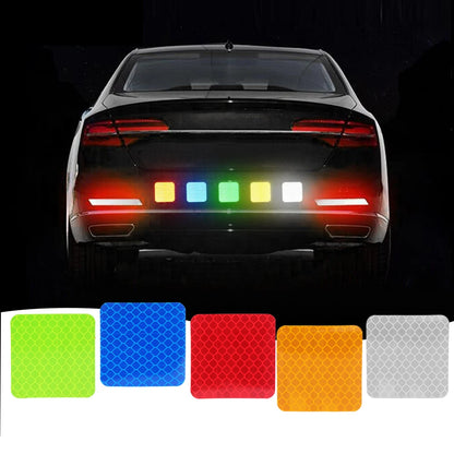 Car Bumper Reflective Safety Strip Stickers – Warning Reflector Tape Decals for Auto Exterior (10pcs/Set)