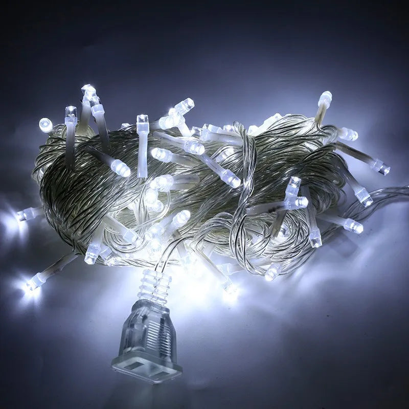 220V Christmas New Year LED String Lights 10M 20M Garland Outdoor Wedding Party Festoon Fairy Decoration Lamp