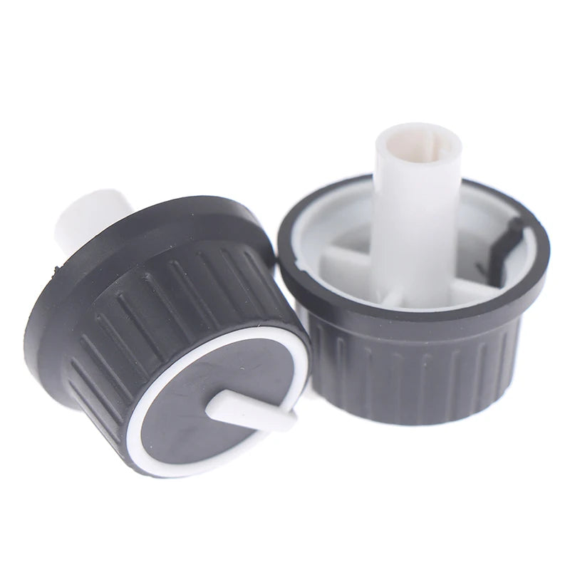 2 Piece 25*25.5MM black and white rubber half shaft knob potentiometer rotary encoder volume switch knob