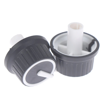 2 Piece 25*25.5MM black and white rubber half shaft knob potentiometer rotary encoder volume switch knob