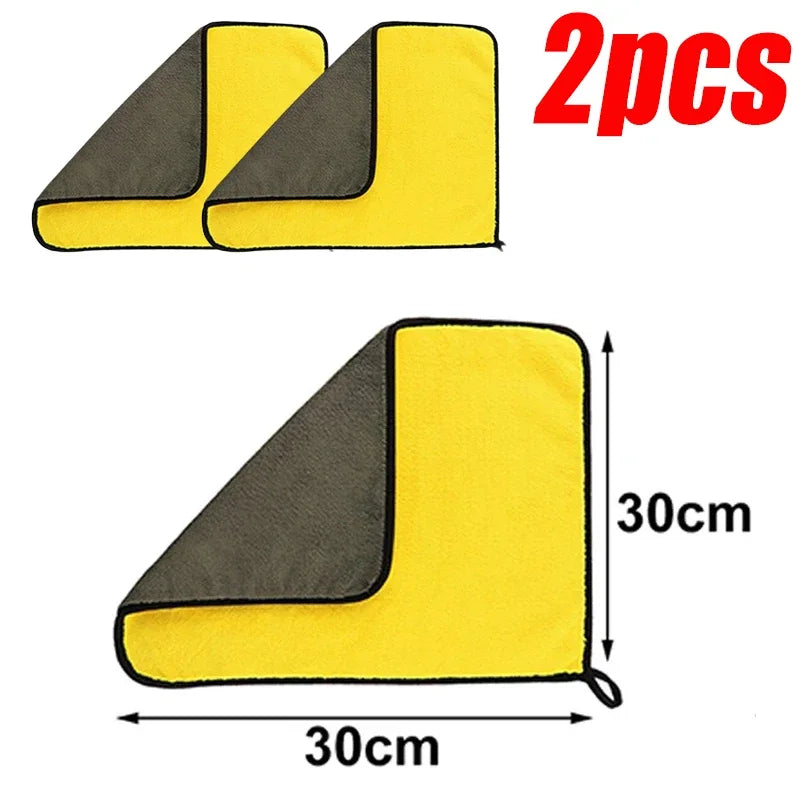 Thick Microfiber Car Cleaning Towels Double Layer Absorbent Cloth