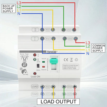 Small DIN Rail 80A 2P/4P ATS Automatic Transfer Switch, 110V/220V Dual Power PV/Solar Uninterrupted Electrical Selector Switch