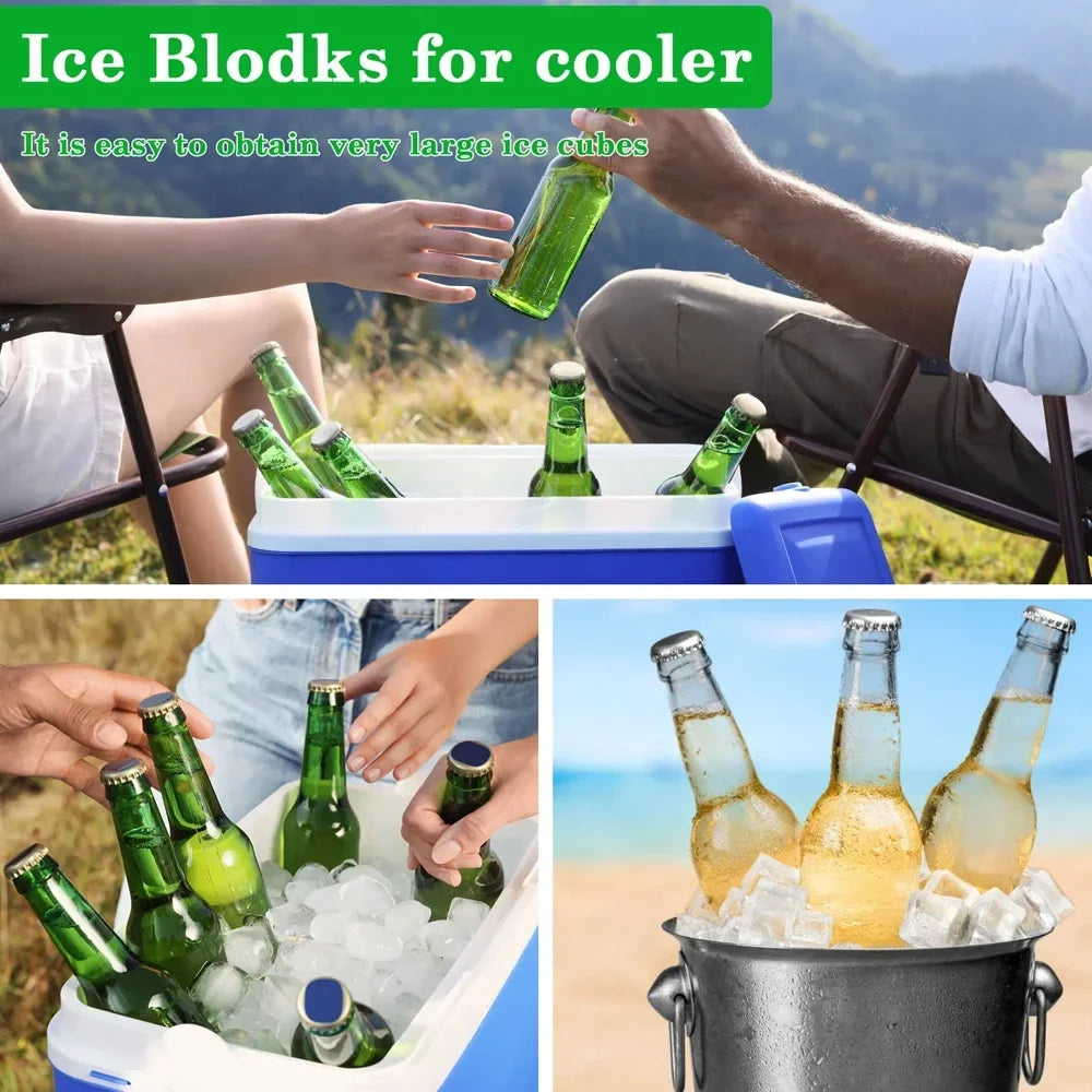 4/6/8Grids Silicone Food Ice Block Mold Reusable Easy-Release Square Shape Ice Molds DIY Household Kitchen Bar Accessories