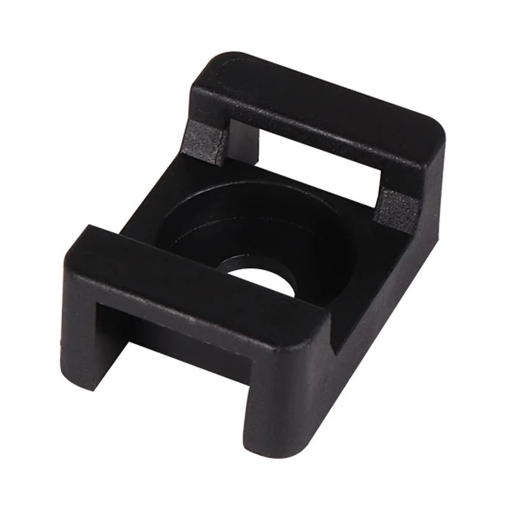 100PCS Cable Ties Base HC-2 M6 Cable Zip Ties Base Mount Screw Fixing Wire Holder Organizer 6.35mm Screw Hole Diameter