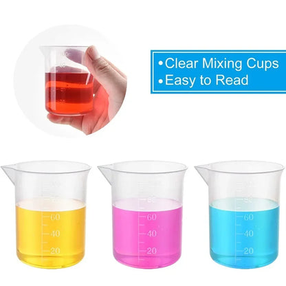 100ml Measuring Cup Transparent Plastic Beaker for Kitchen Lab