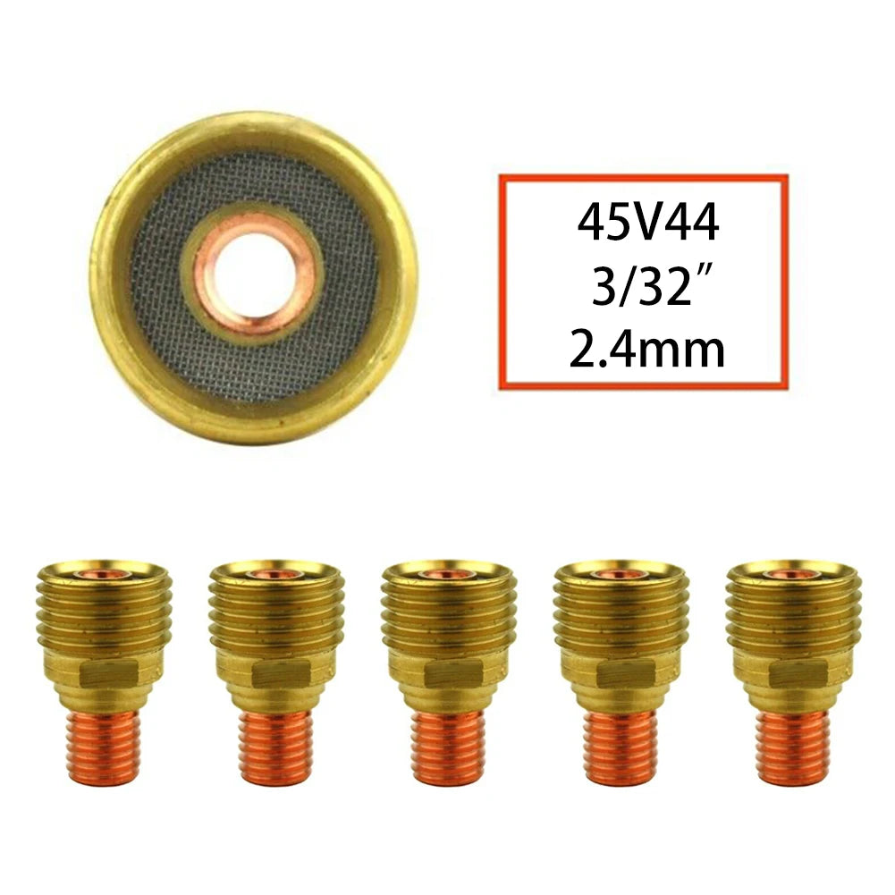 5pcs Welded Gas Lenses Collet Body For TIG Welding Torches Series 9/20/25 With Gas Lens Set-Up  0.020" 0.040" 1/16"  3/32" 1/8"