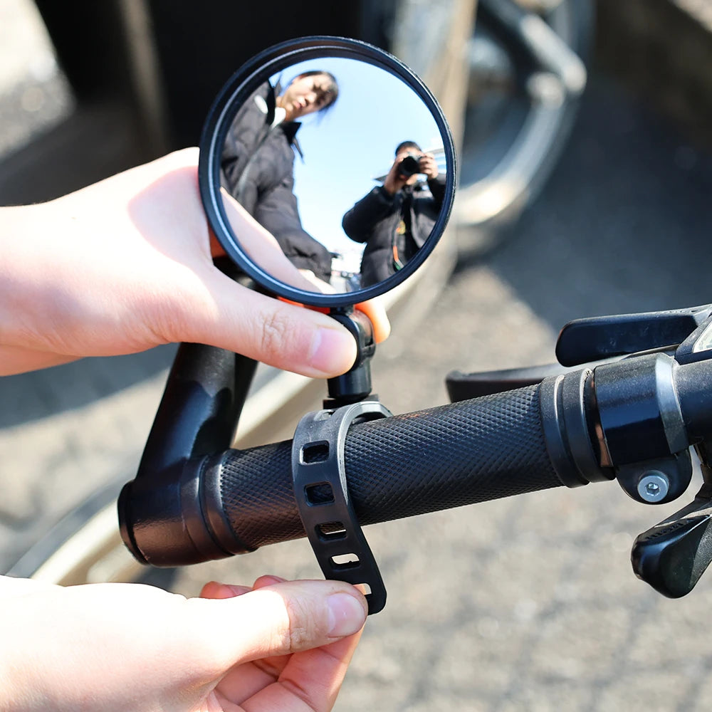 2/1pcs Bicycle Rearview Mirror Adjustable Rotate Auxiliary Handlebar Mount Wide-Angle Convex Cycling Rear View Mirrors Accesso