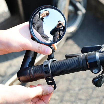 2/1pcs Bicycle Rearview Mirror Adjustable Rotate Auxiliary Handlebar Mount Wide-Angle Convex Cycling Rear View Mirrors Accesso