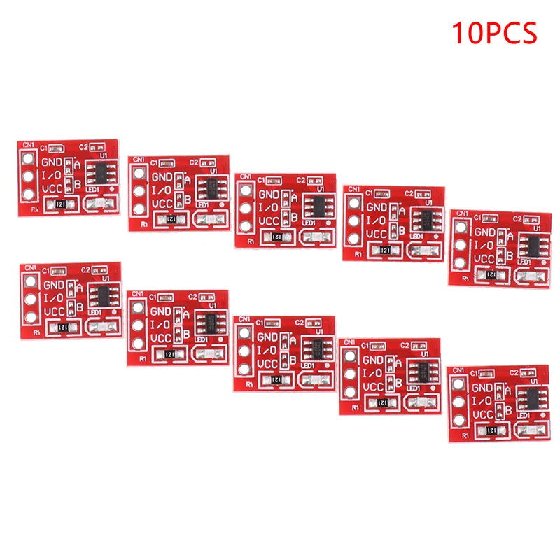 TTP223 Capacitive Touch Sensor Module — Self-Lock/No-Lock, High/Low Output, Arduino (10-Pack)