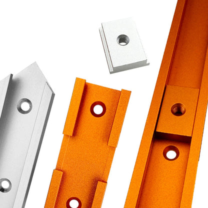 T-Track Intersection Slot Woodworking Chute Miter Gauge Guide Rail With Holes Drill Bits Saw Blades Cutting Tools