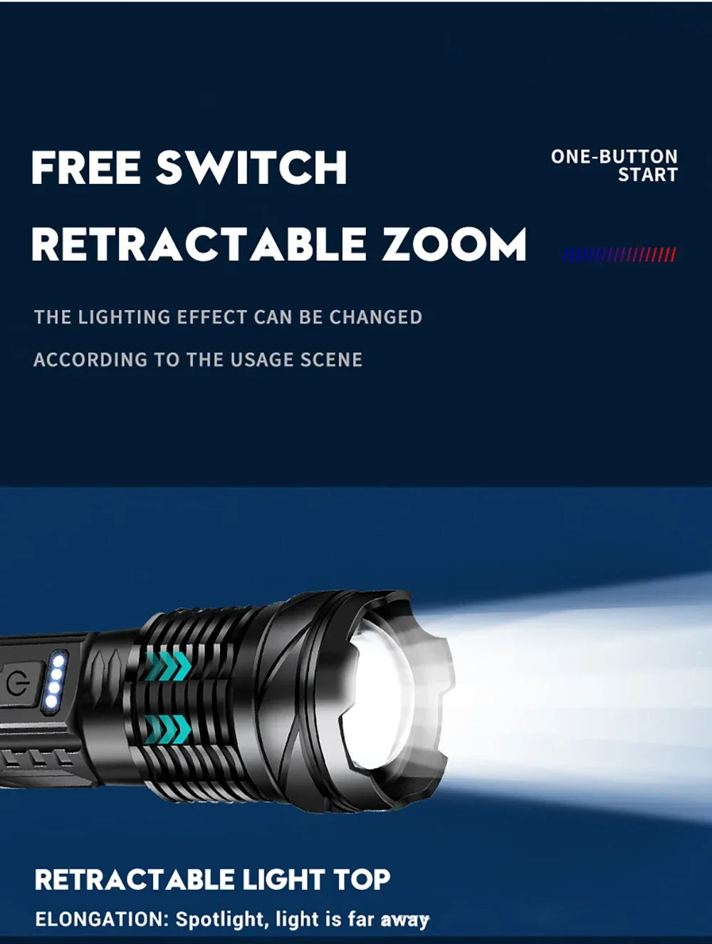 Ultra Bright Rechargeable LED Flashlight Zoomable High Lumens