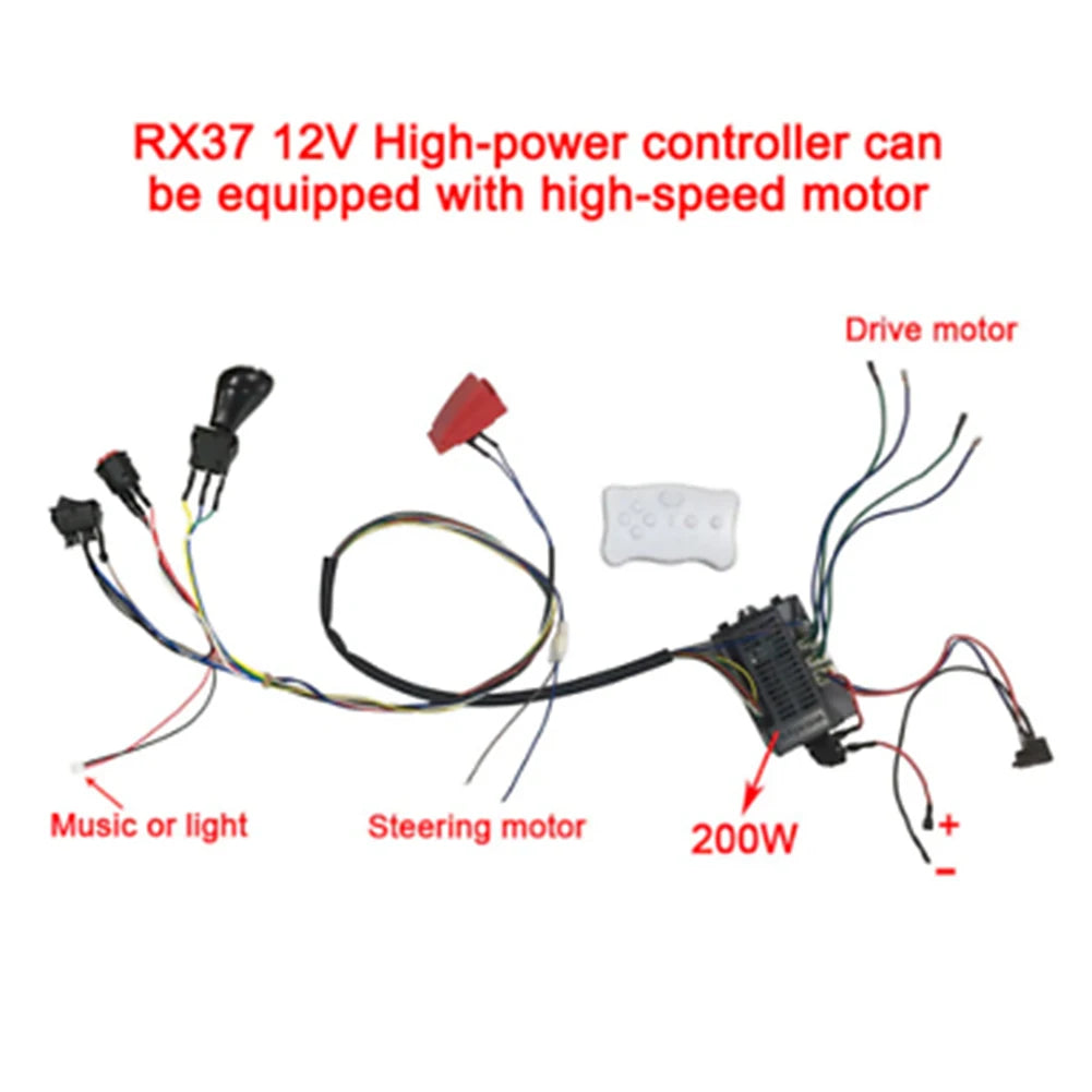 Electric Vehicle Wire Switch Kit Key button Switch JR 12V JR 6V Kids Ride On RX37 RX37 2 Weelye DIY Durability