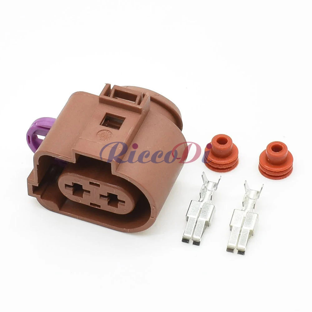 2-Pin 6.3mm Sealed Automotive Connector — Cooling Fan Socket 3B0973852A / 3B0973752A for VW