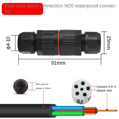 IP68 Waterproof Cable Connector I/T Type Junction Box 2-pin 3-pin 4-pin 5-pin Electrical Terminal LED Lights Wire Waterproof Box