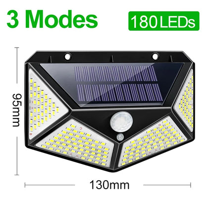 LED Solar Wall Light with Motion Sensor Remote Control Waterproof Lamp