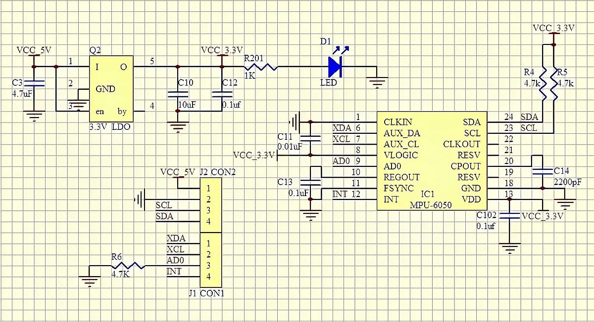 GY-521 MPU-6050 3-Axis Gyroscope & Accelerometer Module I2C/IIC for Arduino Quadcopter Drone DC3-5V