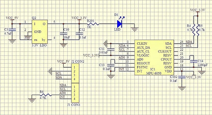 GY-521 MPU-6050 3-Axis Gyroscope & Accelerometer Module I2C/IIC for Arduino Quadcopter Drone DC3-5V