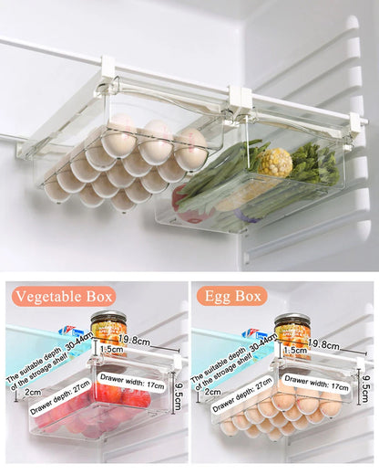 Fridge Slide Under Shelf Drawer Food Storage Organizer Box