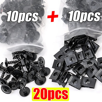 Self Tapping Screws Metal Fastener Clip for Car Motorcycle U-Type Clip with Screw Anti-rust Protection Clip Screw Iron Sheet Kit