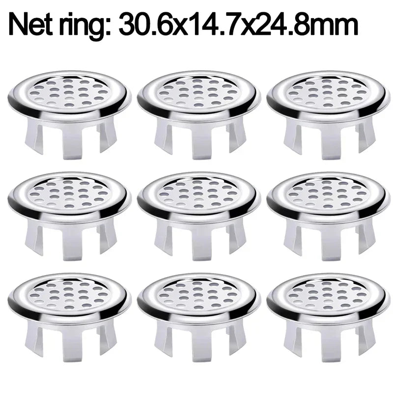 1/10PCS Sink Overflow Cover Round Ceramic Wash Basin Overflow Ring Trim Hollow Hole Bath Insert Replacement Bathroom Accessories