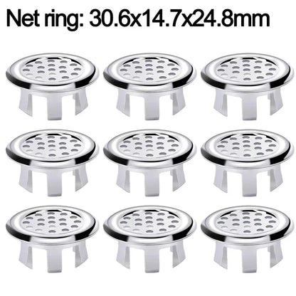 1/10PCS Sink Overflow Cover Round Ceramic Wash Basin Overflow Ring Trim Hollow Hole Bath Insert Replacement Bathroom Accessories