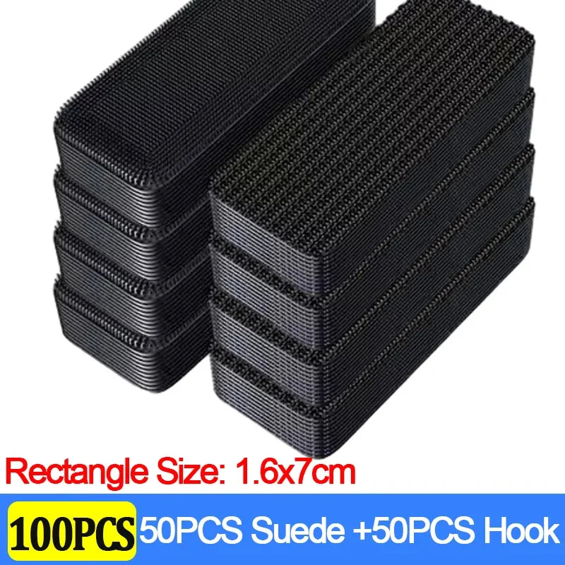 100/2pcs Carpet Fixing Stickers Double Faced High Adhesive Car Carpet Fixed Patches Home Floor Foot Mats Anti Skid Grip Tapes