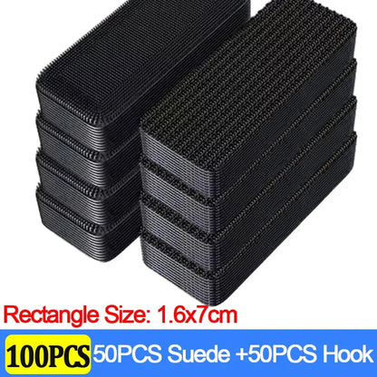 100/2pcs Carpet Fixing Stickers Double Faced High Adhesive Car Carpet Fixed Patches Home Floor Foot Mats Anti Skid Grip Tapes
