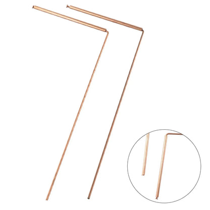 2pcs 99.9% Copper Detector Metal Dowsing Rod For Water Treasure Finding Tools 13.86X6.93X0.71Inches Divining Copper Probing Rod