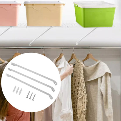 3 Pack Metal For Wire Shelf Support Brackets for Closets Built to Provide Strong Support with Enhanced Load Capacity