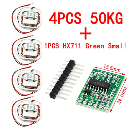 HX711 AD Module with 50Kg Body Load Cell Weighing Sensor and Measurement Tools