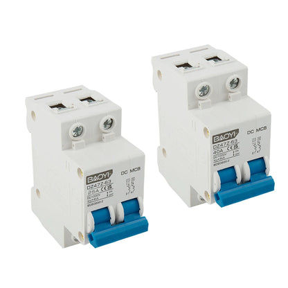 DC Miniature Circuit Breaker 2 Pole 1000V 32 Amp Isolator DC Disconnect Switch Thermomagnetic 10 A-63A 1.42 X 2.95 X 3.15 Inches