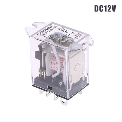 JQX-13F HH62P High Power Relay Coil General DPDT Micro Mini Electromagnetic Relay Switch With Socket Base AC220V DC12V24V