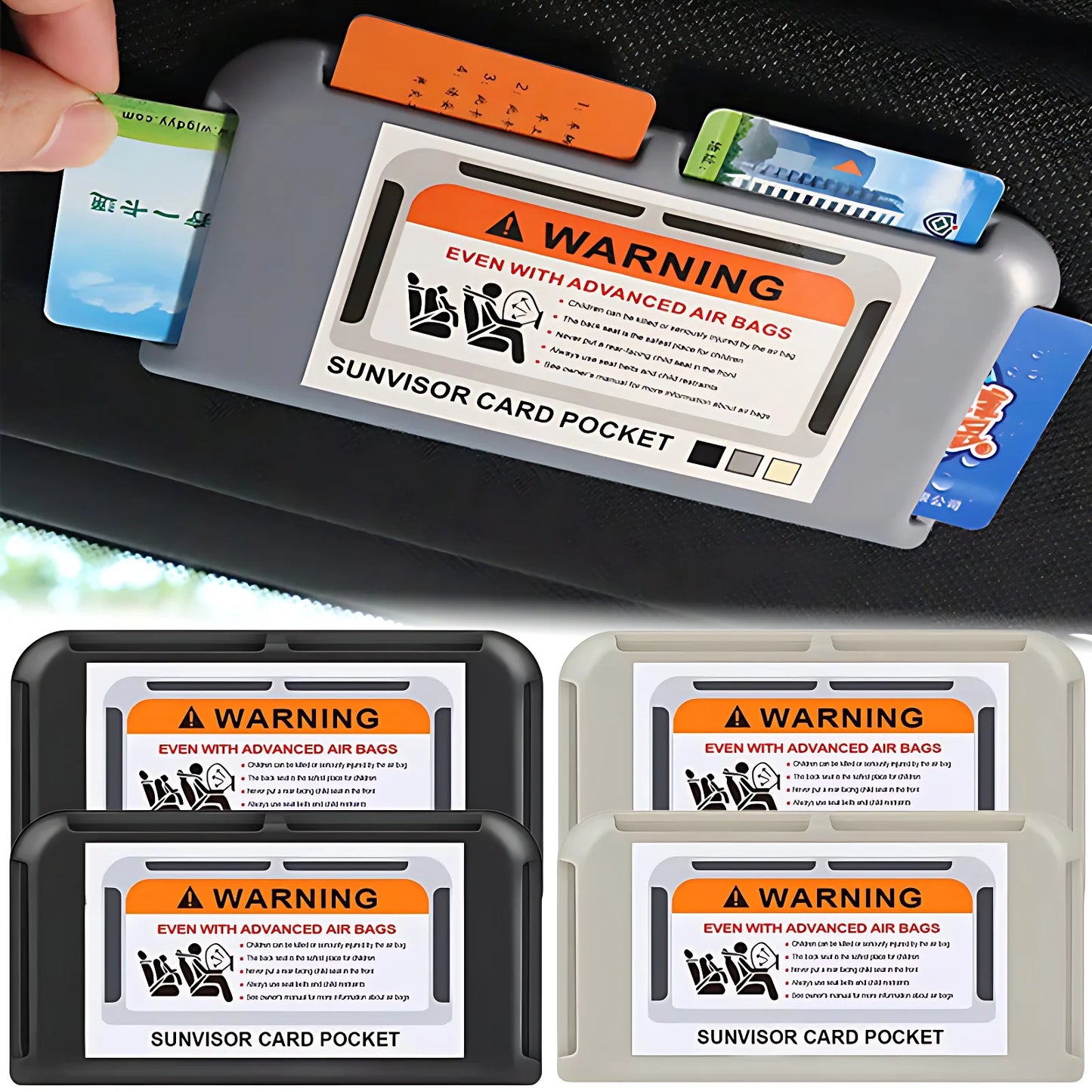 Car Sun Visor Card Holder Phone Number Clip Parking Organizer 1/2pcs