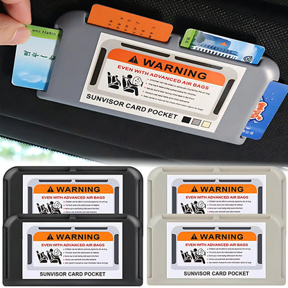 Car Sun Visor Card Holder Phone Number Clip Parking Organizer 1/2pcs
