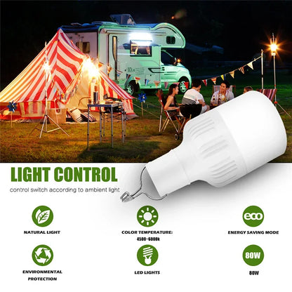 Usb Rechargeable Led Bulb Outdoor Portable Camping Picnics Light Bulb Emergency Lighting Flashlight Lights Hanging Tent Lantern