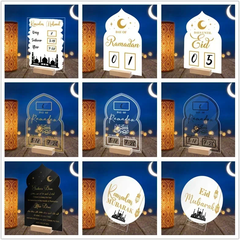 2026 Ramadan Countdown Calendar, Islamic Muslim Party Decor, Acrylic Eid Mubarak Ornament, Kareem Ramadan Decoration