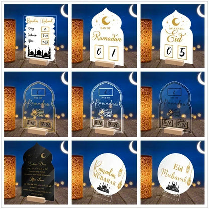 2026 Ramadan Countdown Calendar, Islamic Muslim Party Decor, Acrylic Eid Mubarak Ornament, Kareem Ramadan Decoration