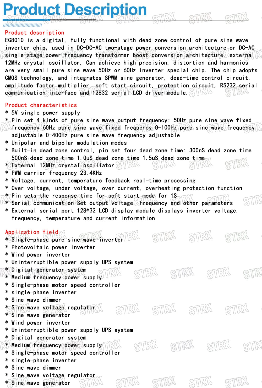DC-DC/DC-AC Pure Sine Wave Inverter SPWM Boost Driver Board EGS002 EG8010 + IR2110 with LCD